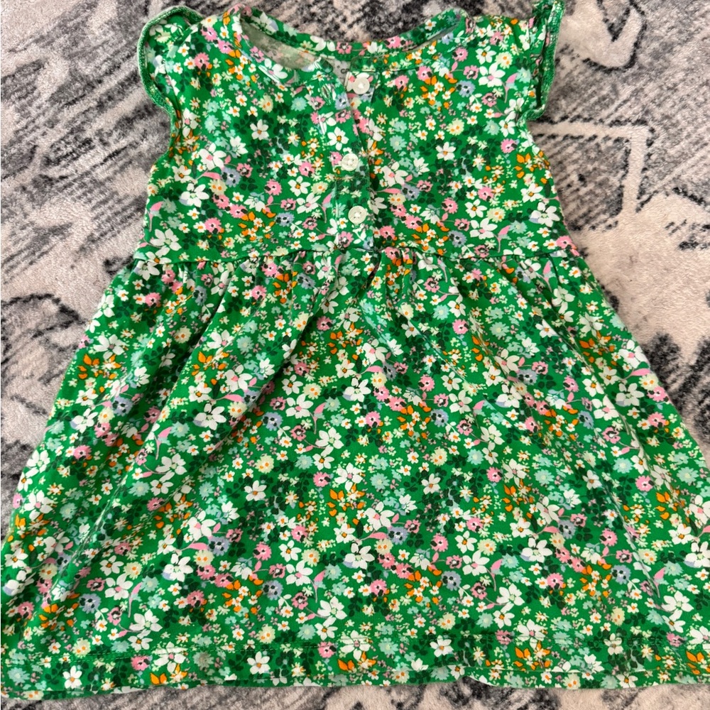 Carters baby girl floral button up dresss